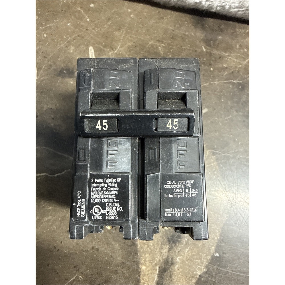 Siemens Q245 45 Amp Double-Pole Type QP Circuit Breaker